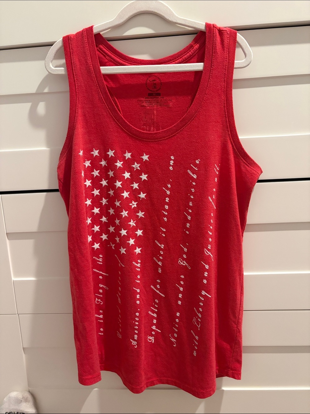 Red Graphic Flag-Print Women's Tank Top